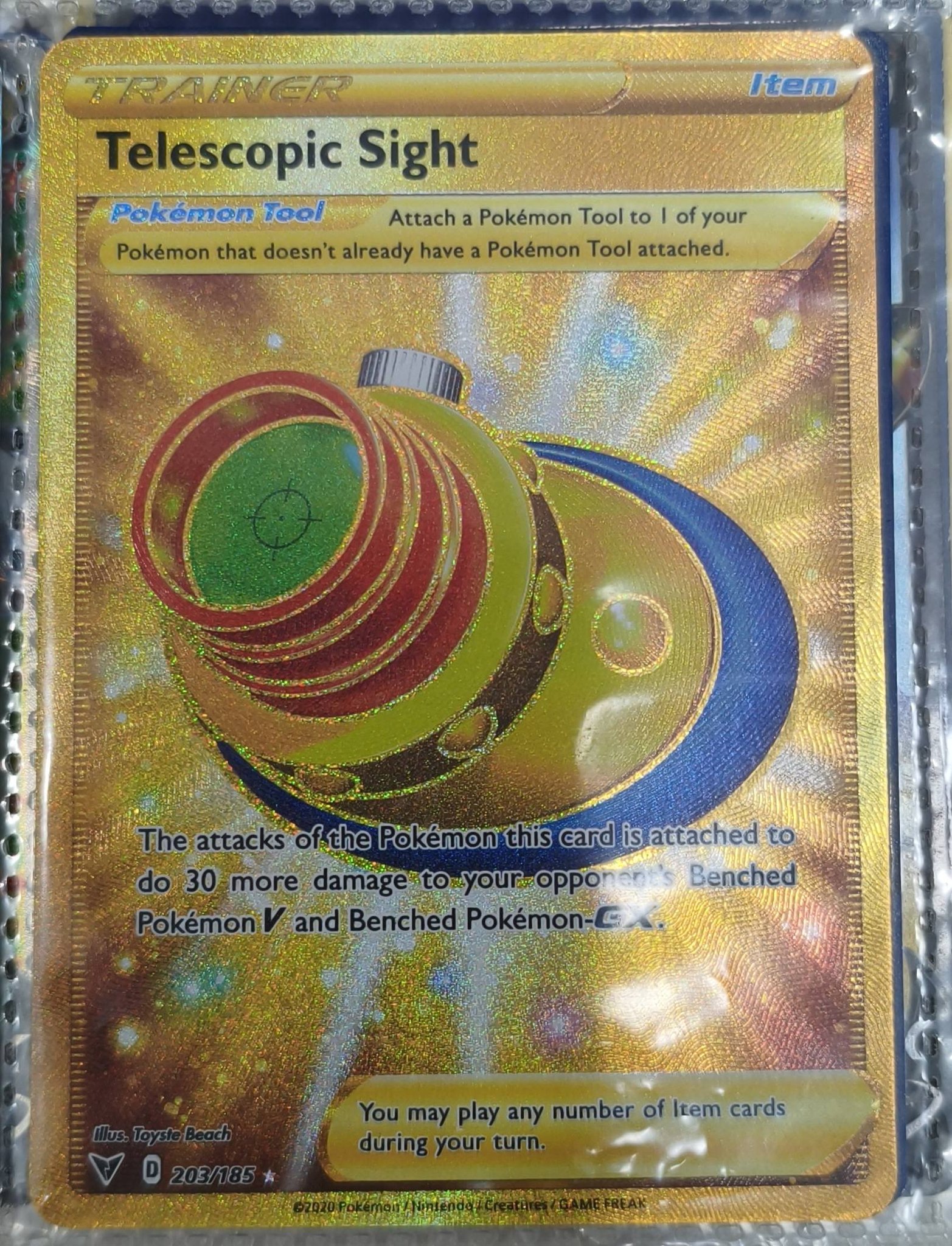 pokemon telescopic sight gold card - - 203/185 - Vivid Voltage - Secret Rare 203/185 / Secret Rare Card Type / HP / Stage Pokemon TCG - s4 -