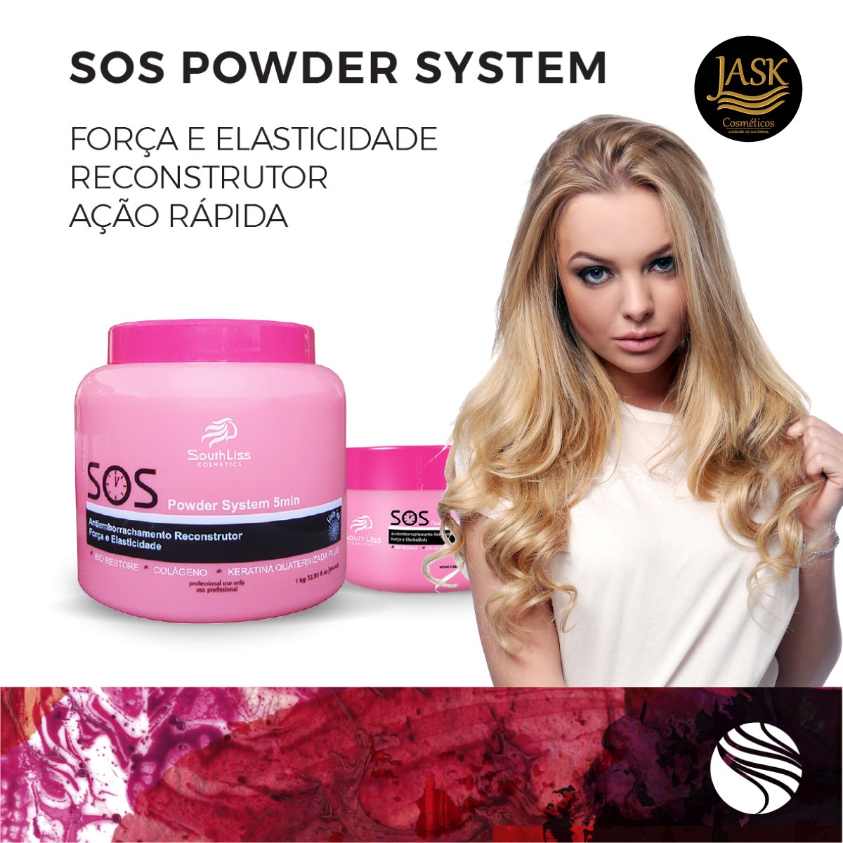 Jask Cosméticos - A Máscara SOS Powder System SouthLiss...