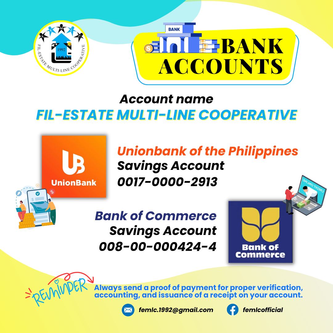 Fil-Estate - 📌Save this post ‼️ 🏦Here are the official 🌟BANK ACCOUNTS🌟 ...