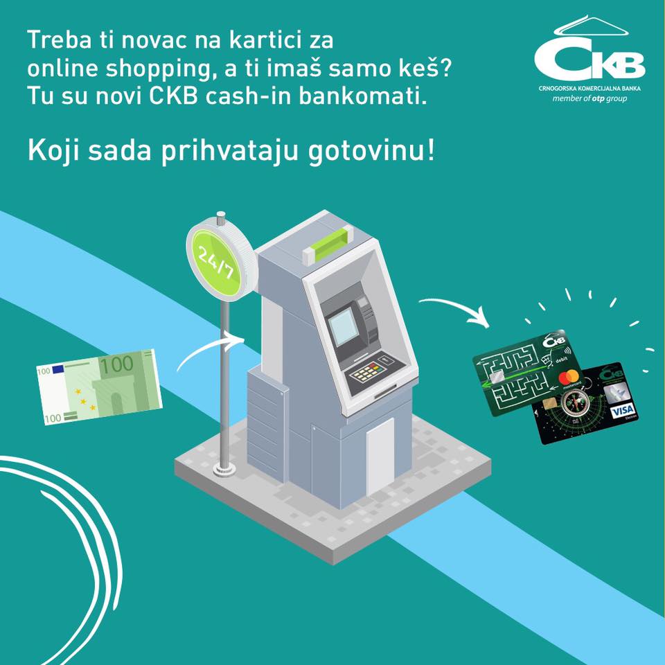 Crnogorska Komercijalna Banka - CKB cash-in bankomati su skroz cool 😀 ️ ...