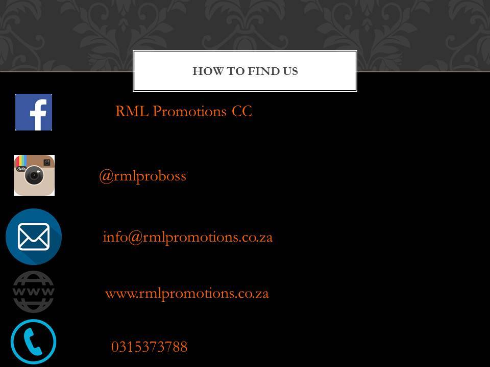 RML Promotions CC | Mount Edgecombe