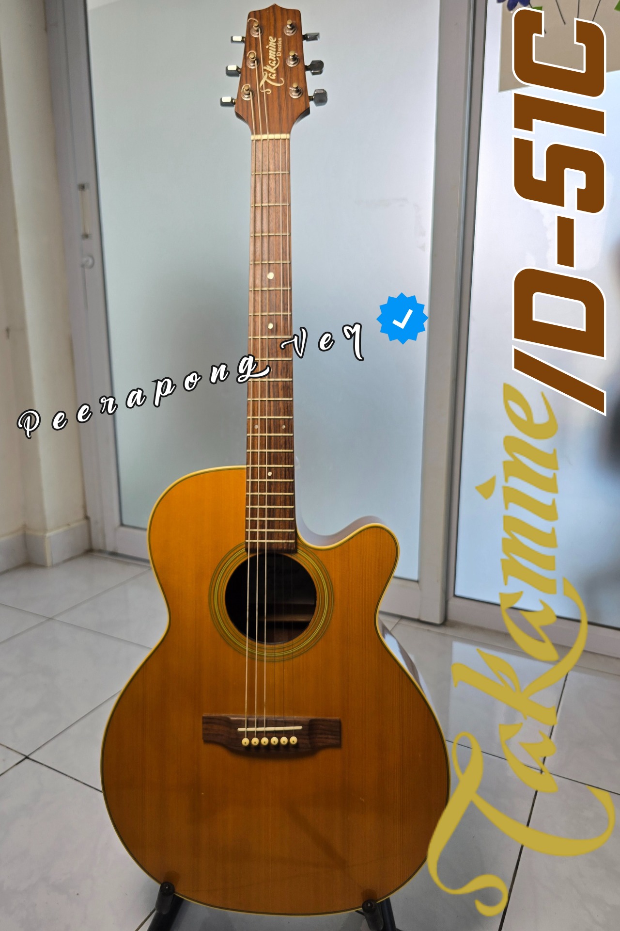 Takamine D51C [งานไม้เเท้ Top-solid]/ ซื้อ Sinhong อุดร มือ2 บอดี้สวย ...