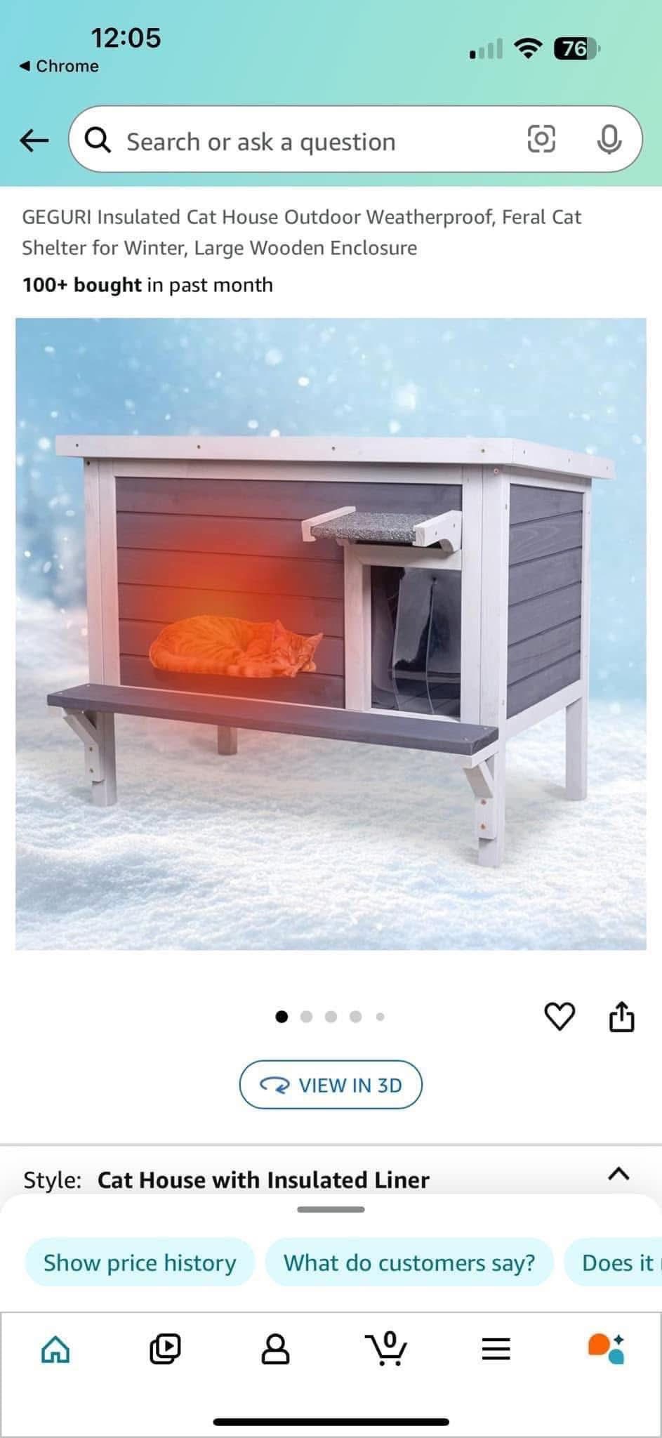 GEGURI Insulated Outdoor Cat House - Weatherproof Wooden Shelter For Winter, Large Size For Multiple Cats