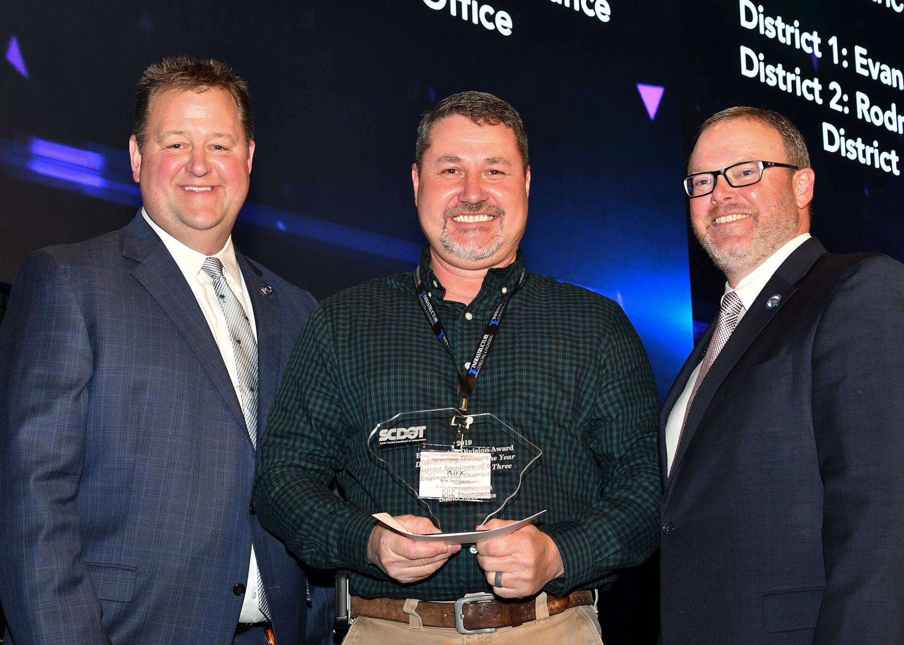 SCDOT - Kirk Thompson, center, of SCDOT’s District 3 Office receives ...
