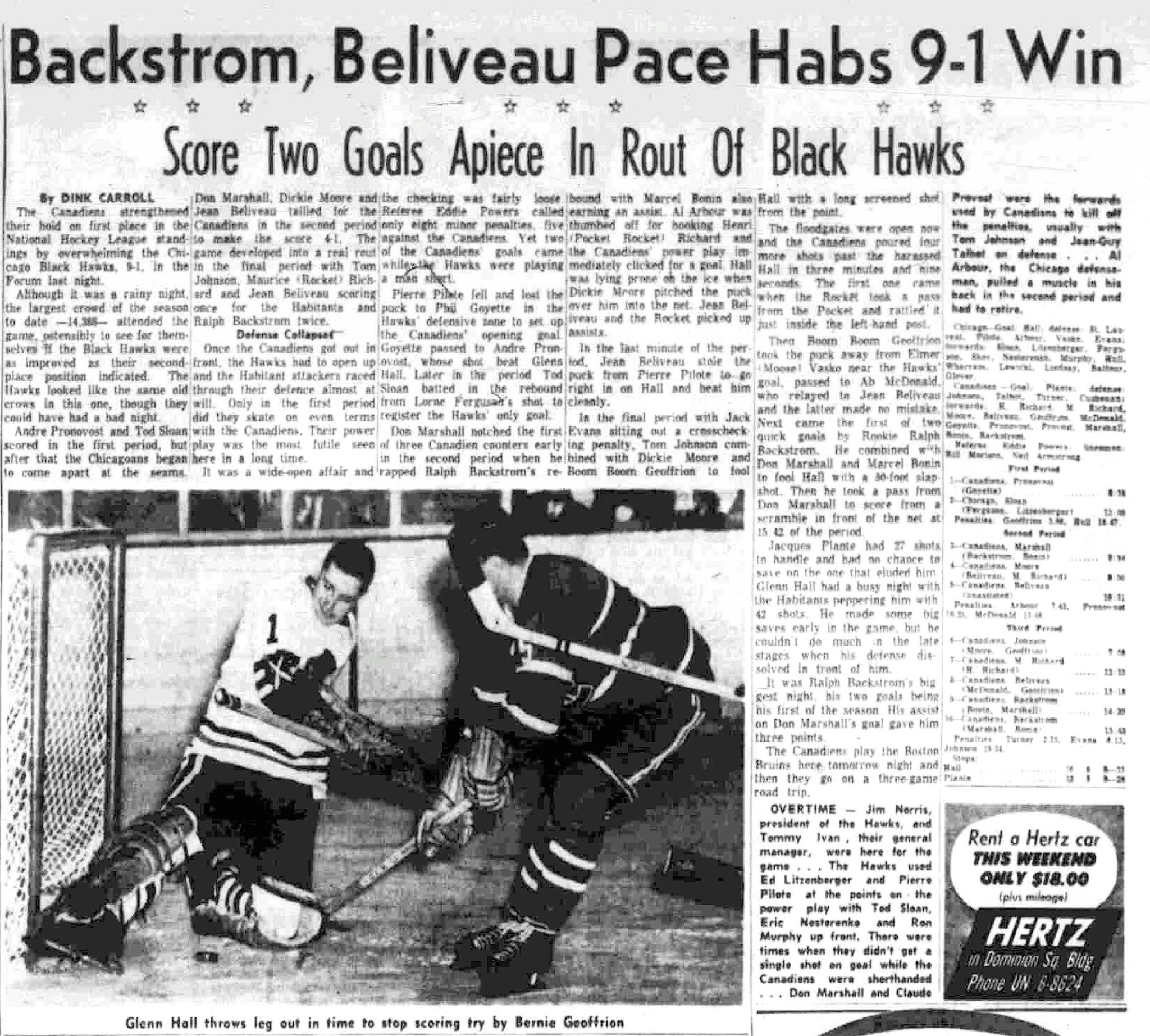 Dave - Goaler Bert Gardiner with the 1940-41 Montreal Canadiens. Beside ...