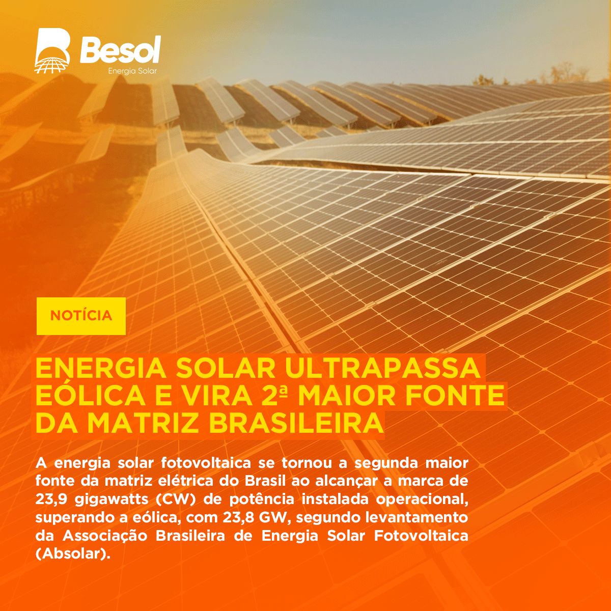 Besol - 🌞🔋 A revolução energética está acontecendo no... | Facebook