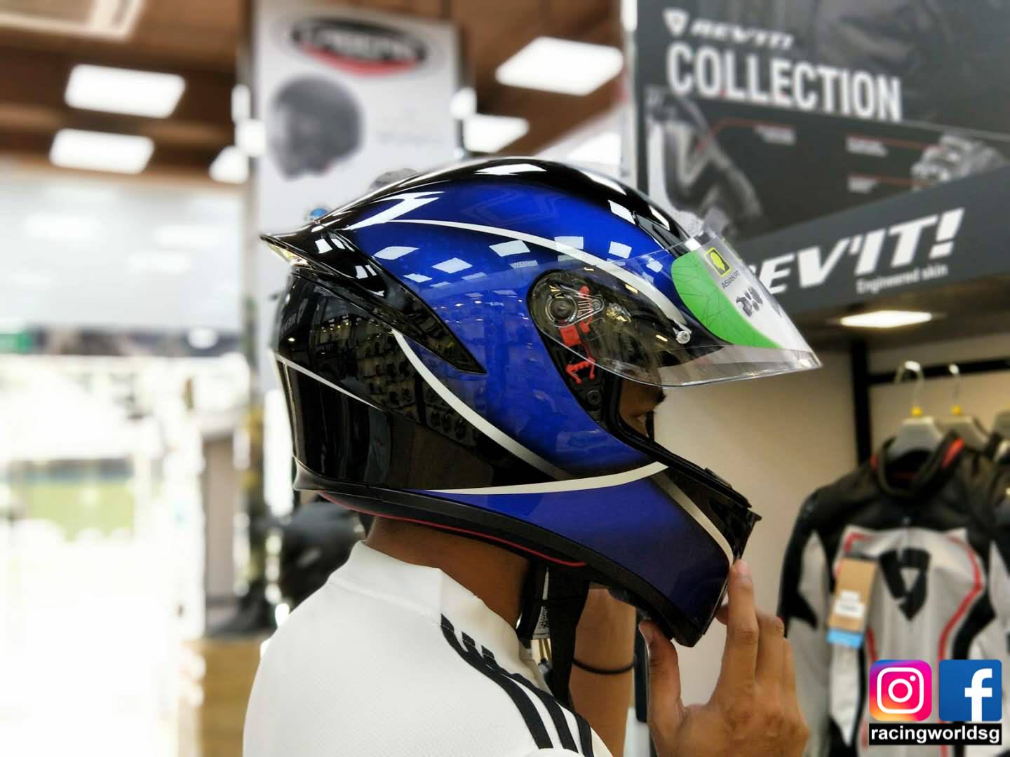 agv k1 qualify helmet blue The sporty road helmet for every day K1 s Rossi Mugello 1999