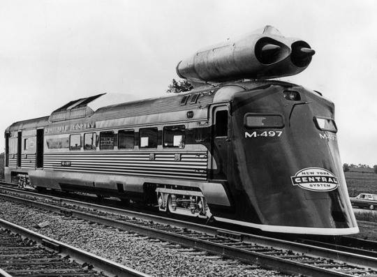 New York Central's testbed M-497 turbojet-powered rail car, the