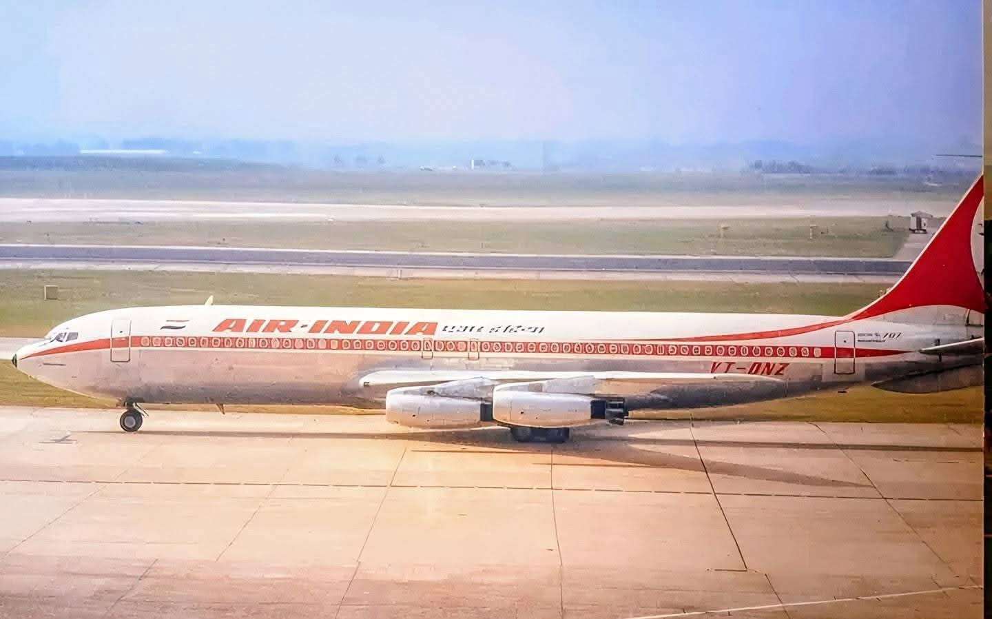 Air India's Boeing 707-437 Nandadevi over Swiss Alps
