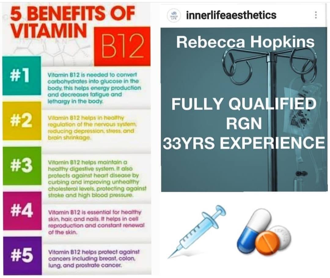 💊💉Vitamin Therapy clinic this Friday 16th Aug from 12pm till 6pm. Feeling low in energy and mood?...then treat yourself to a Vitamin B12 injection for only £35! Scientific evidence has proven the