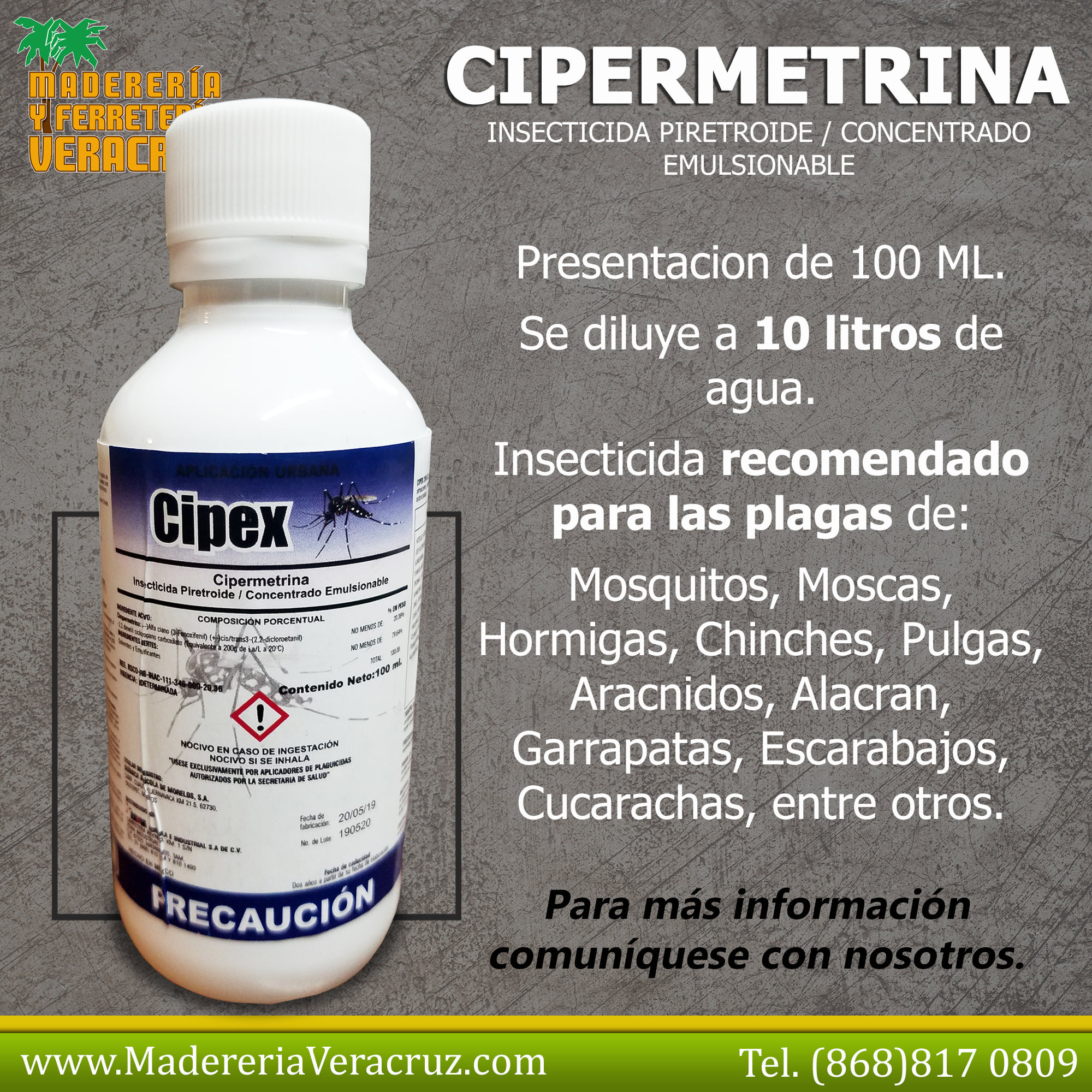 Maderería y Ferretería Veracruz - VENENO CIPEX👉 $83.99 ⚠️ Precio NETO ...