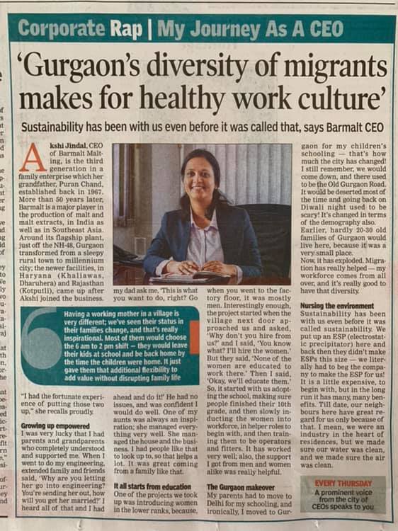 Barmalt Malting - Barmalt Malting CEO, Ms. Akshi Jindal,... | Facebook