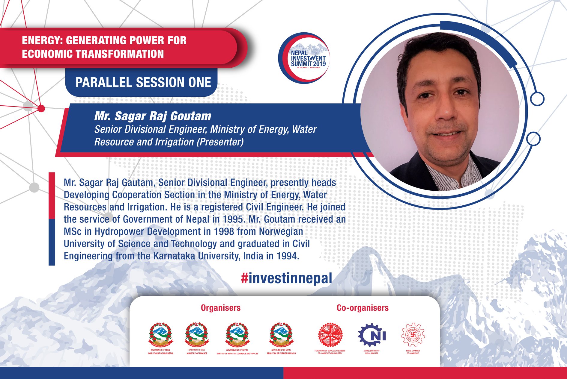Mr. Sagar Raj Goutam, Senior... - Nepal Investment Summit | Facebook