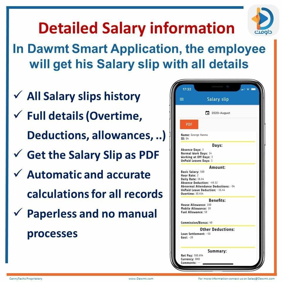 DAWMT - With #dawmt you can recieve detailed #salary slip...