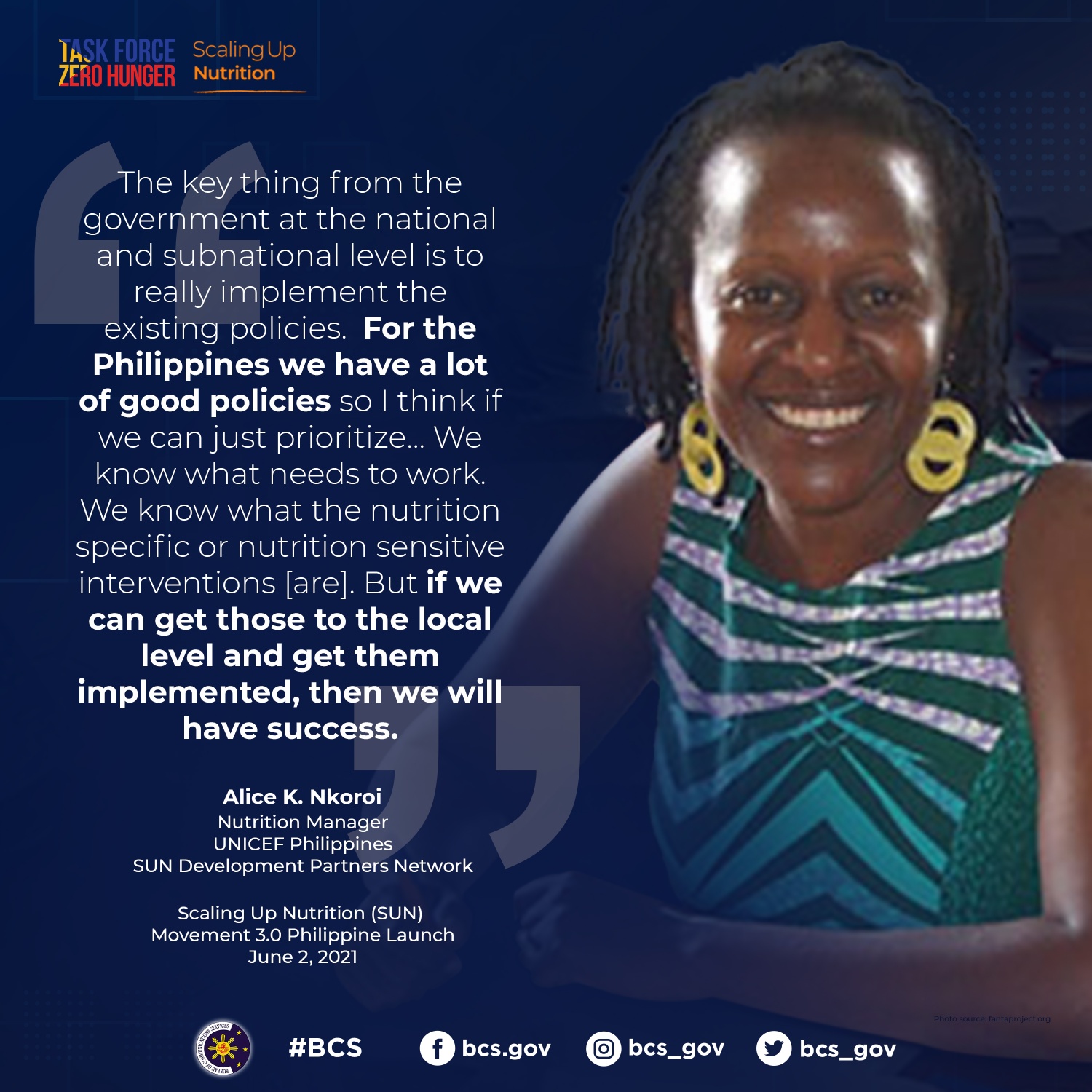 Bureau - Recognizing the country’s policies in addressing hunger and ...
