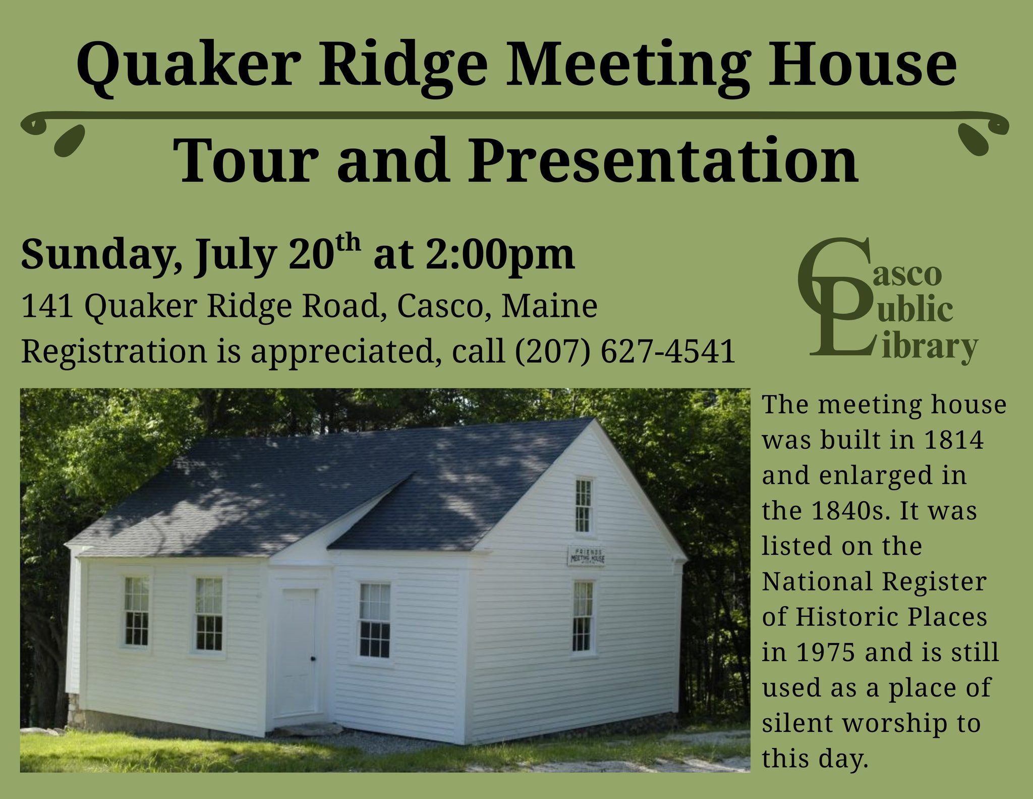 Quaker Ridge Meeting House Tour and Presentation!