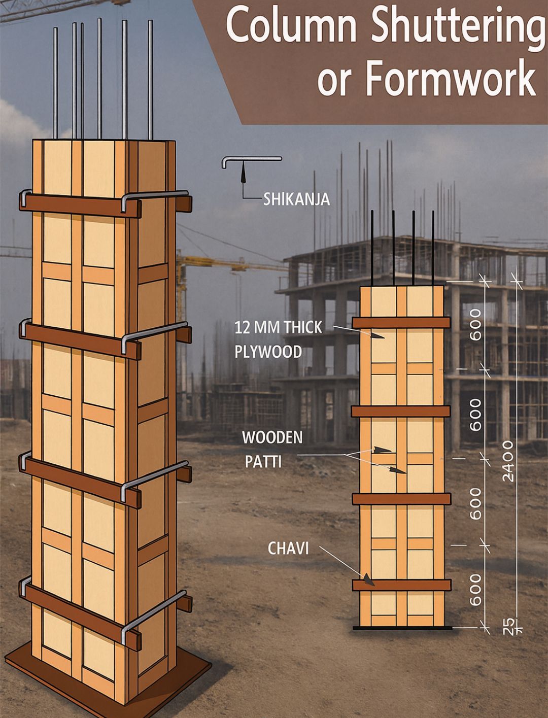 “Strong & Precise Column Formwork Setup 💪🏗️” | Facebook