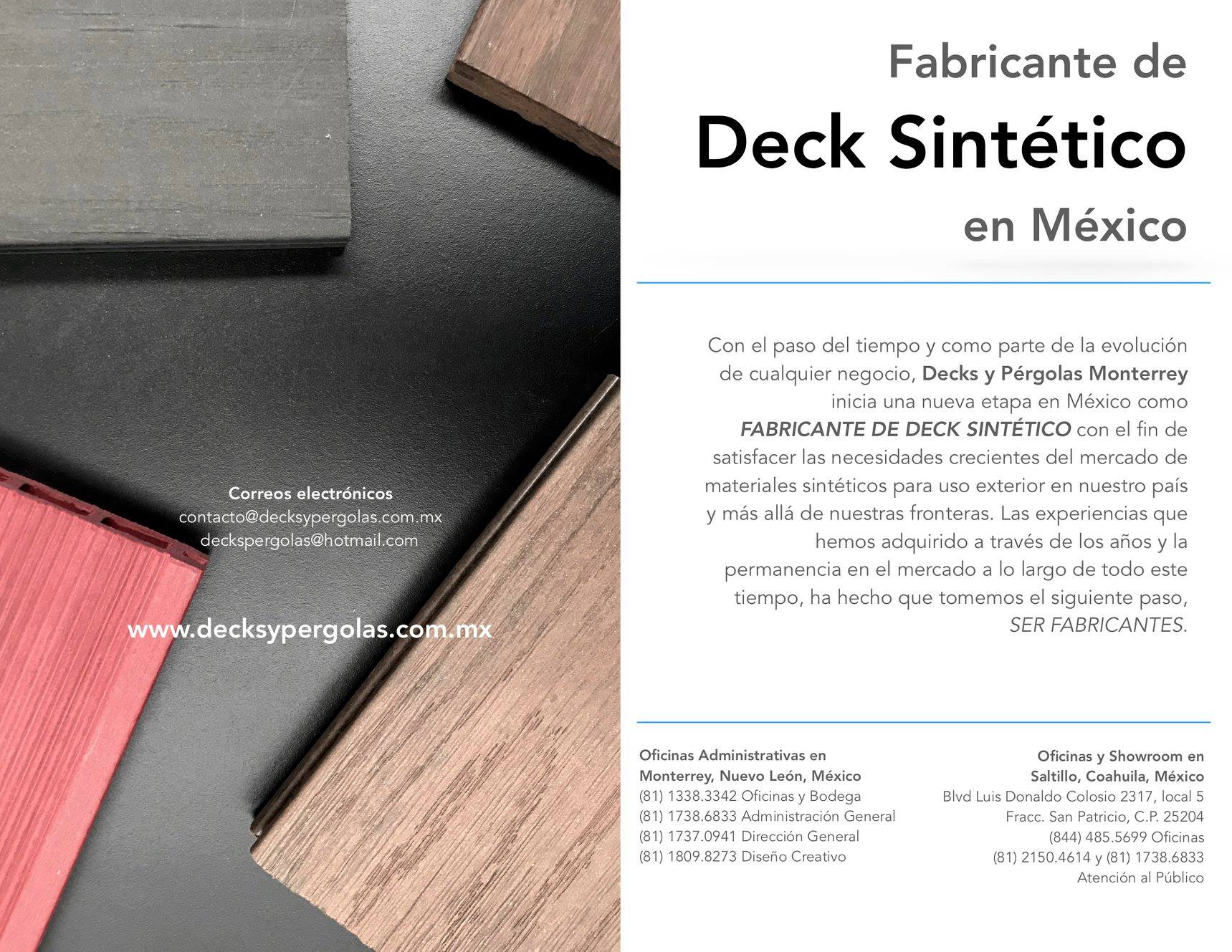 Fabricante de Deck Sintético... - Decks y Pérgolas Monterrey | Facebook