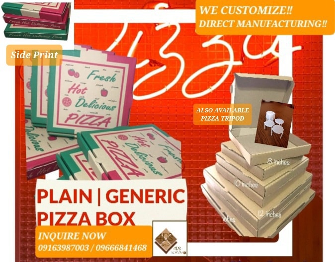 4DS BOX PH - AVAILABLE ON HAND.. CORRUGATED PIZZA BOX...