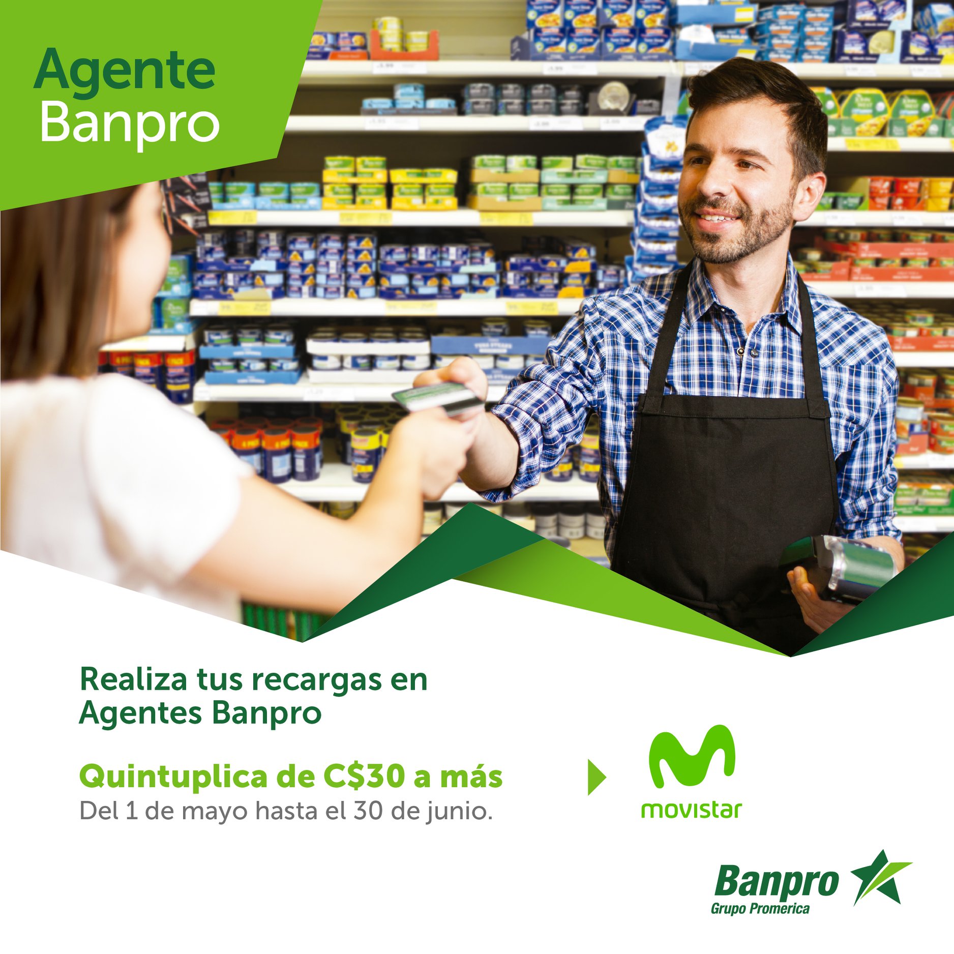 Quintuplique sus recargas Movistar de... - Banpro Nicaragua