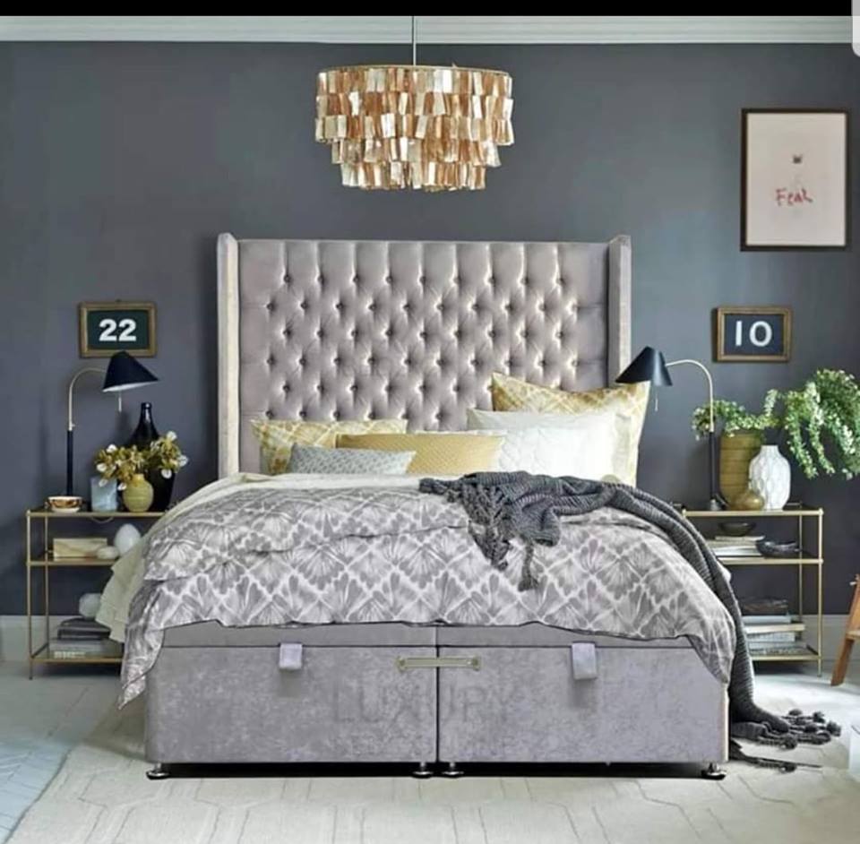 LUXE DECOR - 🔥 Wingback Chesterfield bed🔥 ♣️ ☆ Available...