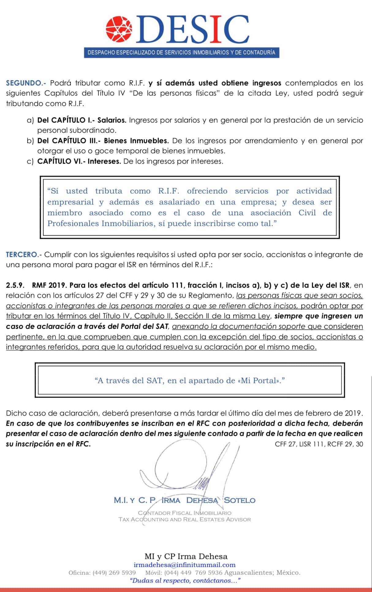 Desic - “Sabias que como R.I.F. LISR, puedes ser miembro asociado ...