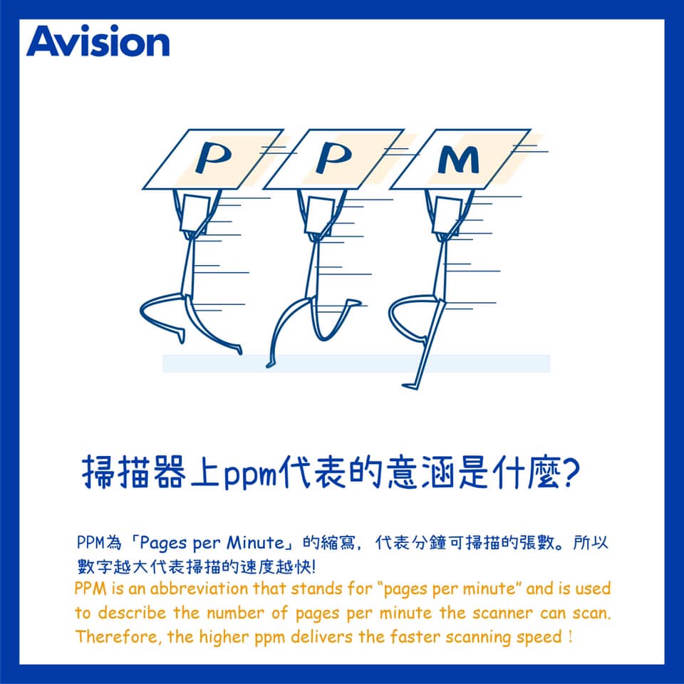Avision - 【虹光科普小學堂之玖-名詞介紹篇】 ppm、ipm 究竟代表什麼意思呢？ 掃描、列印或影印時常常會看見速度的單位為ppm ...