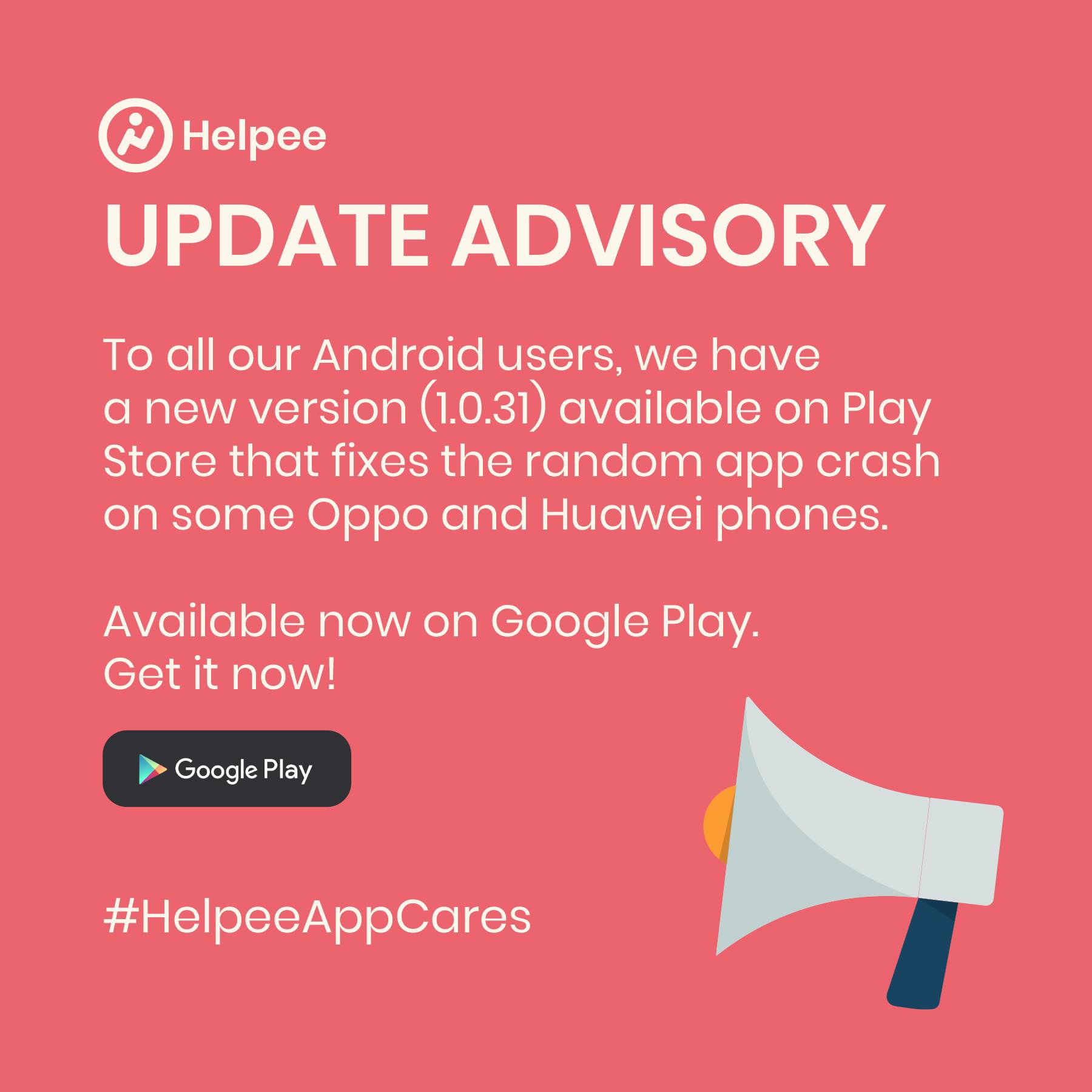 Helpee - Get the latest update here: 📲 Google Play:... | Facebook