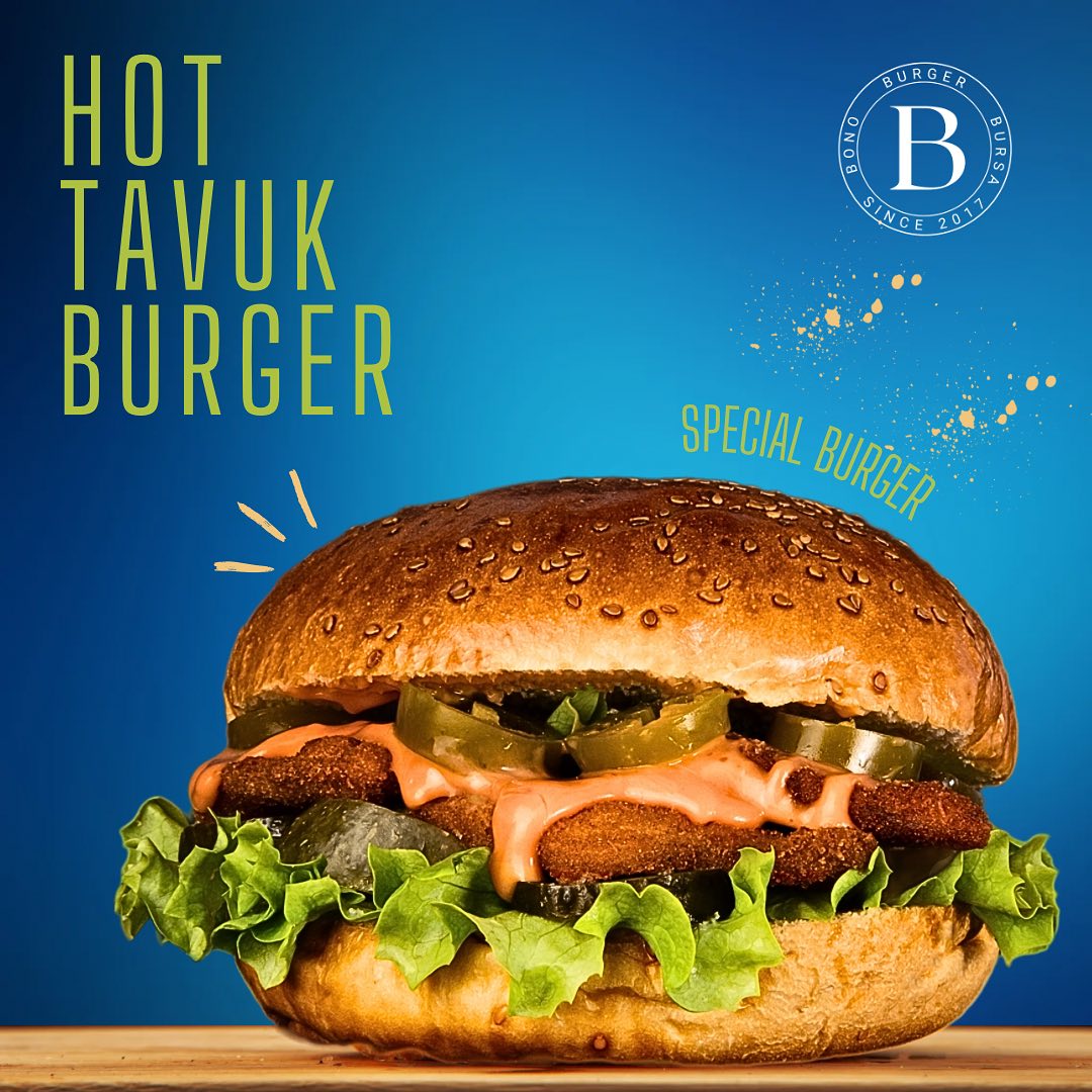 Bono - 🌶️Acı Sevenlere Hot Tavuk Burger🌶️ 🍔Yaşamı Renkli Kılan ...