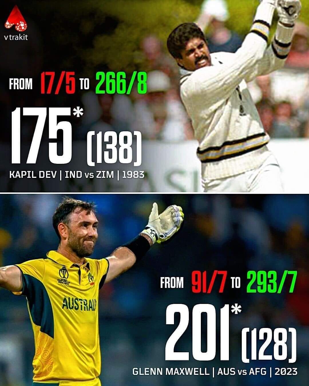 Greatest ODI innings in Cricket World Cups!🏏🔥 Kapil Dev 🤝 Glenn