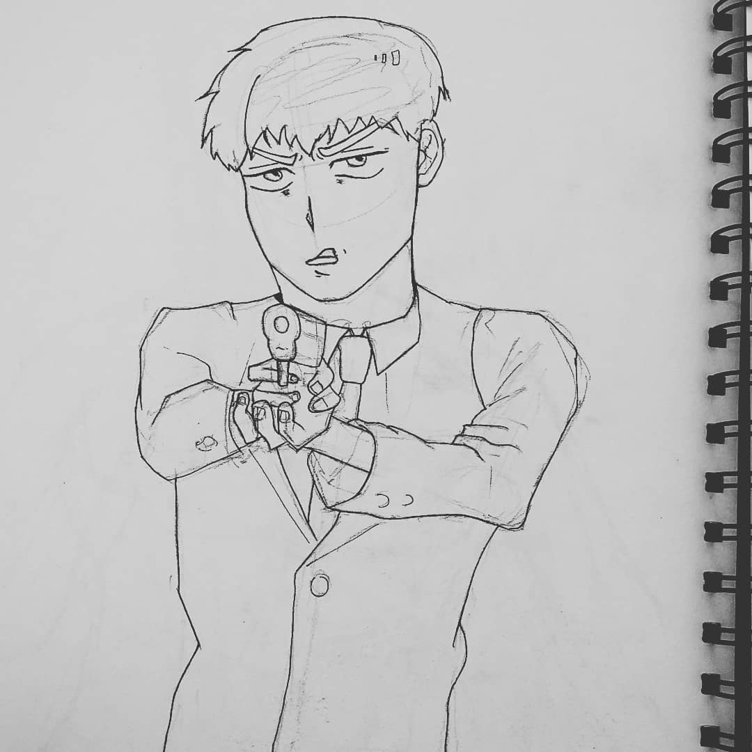 Anime Boy With Gun Drawing