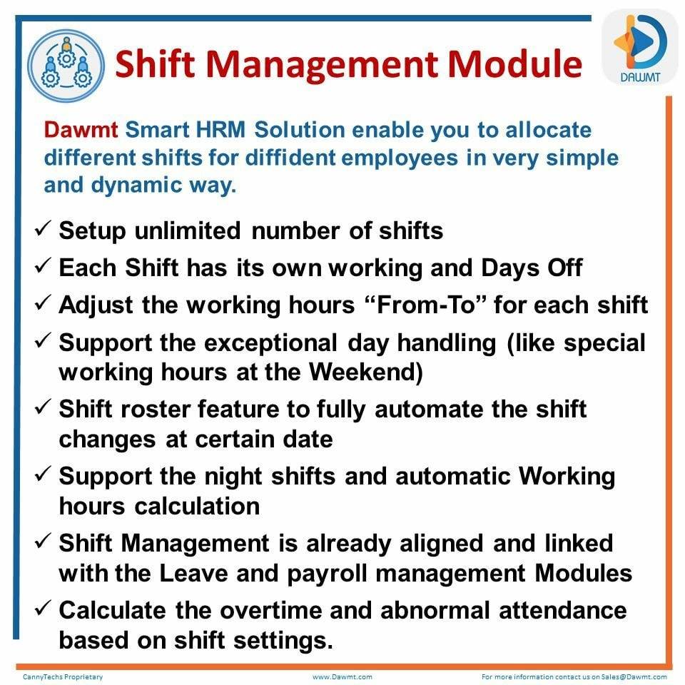 DAWMT - #shift_management module with #dawmt Test it will... | Facebook