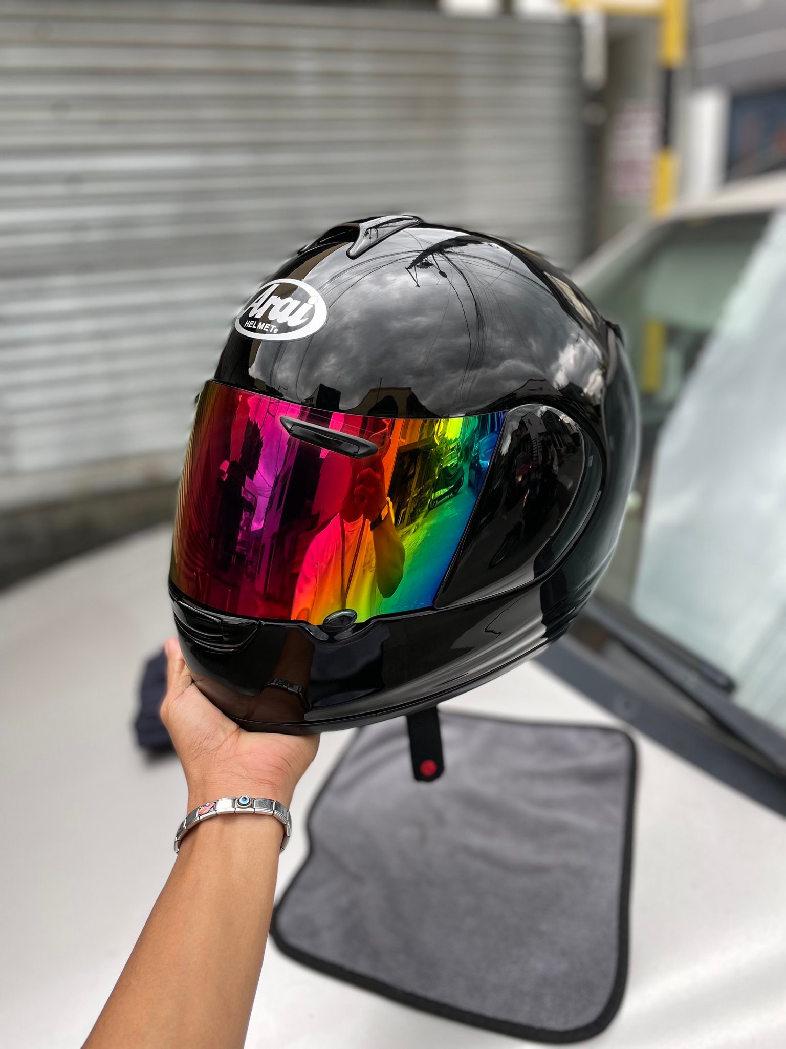 Arai Vector helmet for sale in metallic black