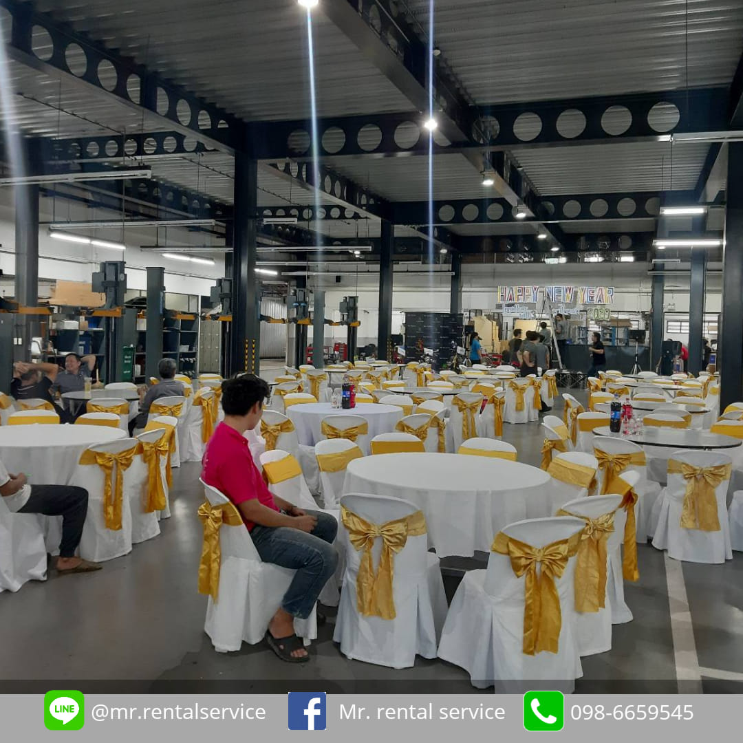 ชุดโต๊ะกลม1.2เมตรคลุมผ้า พร้อมโบว์... - Mr. Rental Service | Facebook