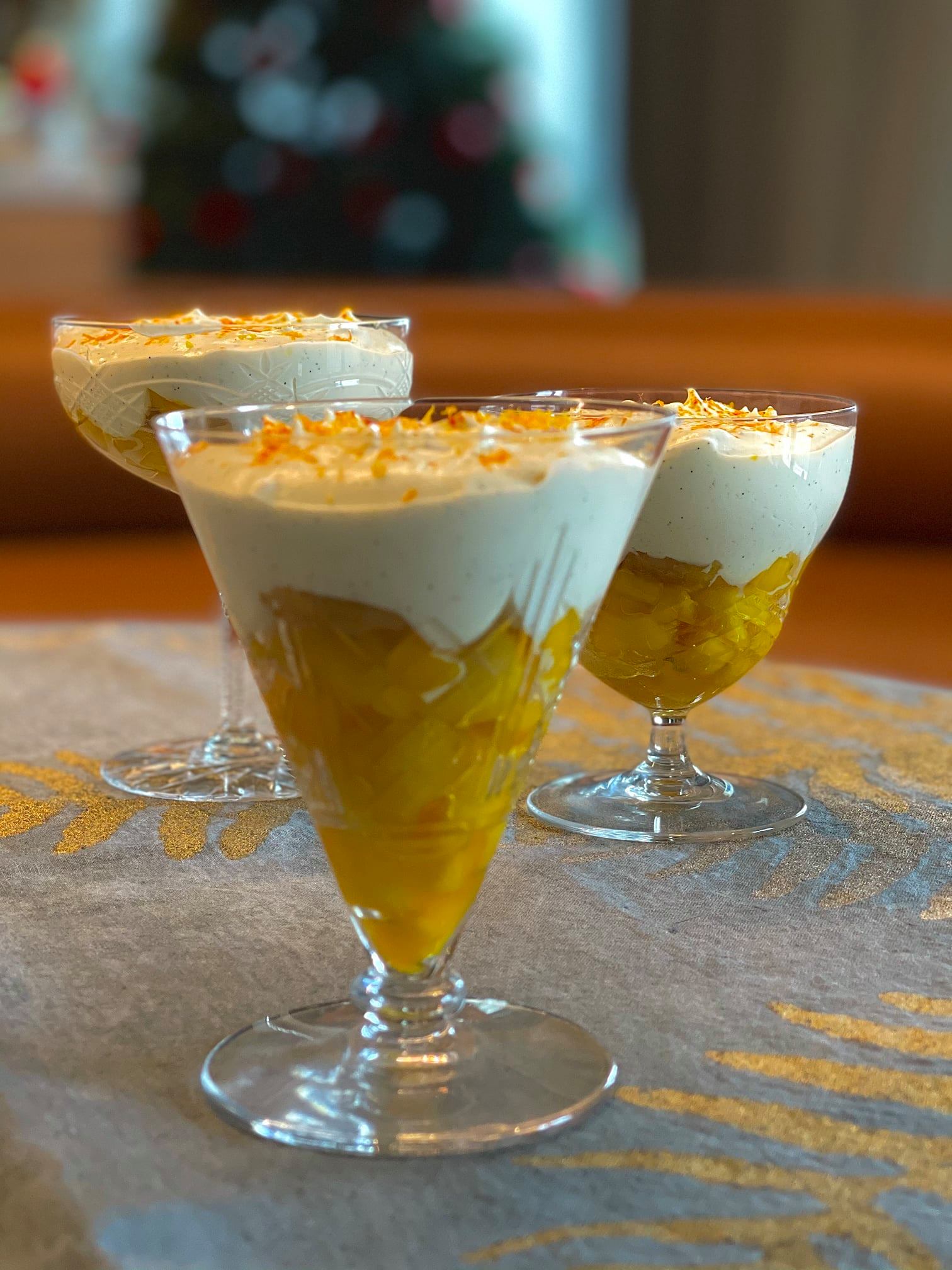 Cyril Lignac Partage Sa Recette D Ananas Et Mangue Safranes Creme A La Vanille Un Dessert Doux Et Fruite