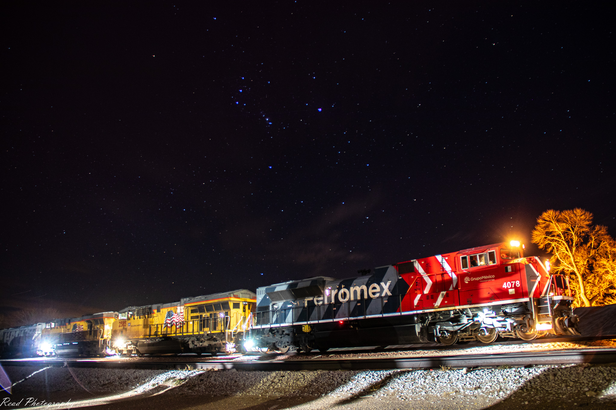FXE 4078 sits underneath the stars in Polk Ne