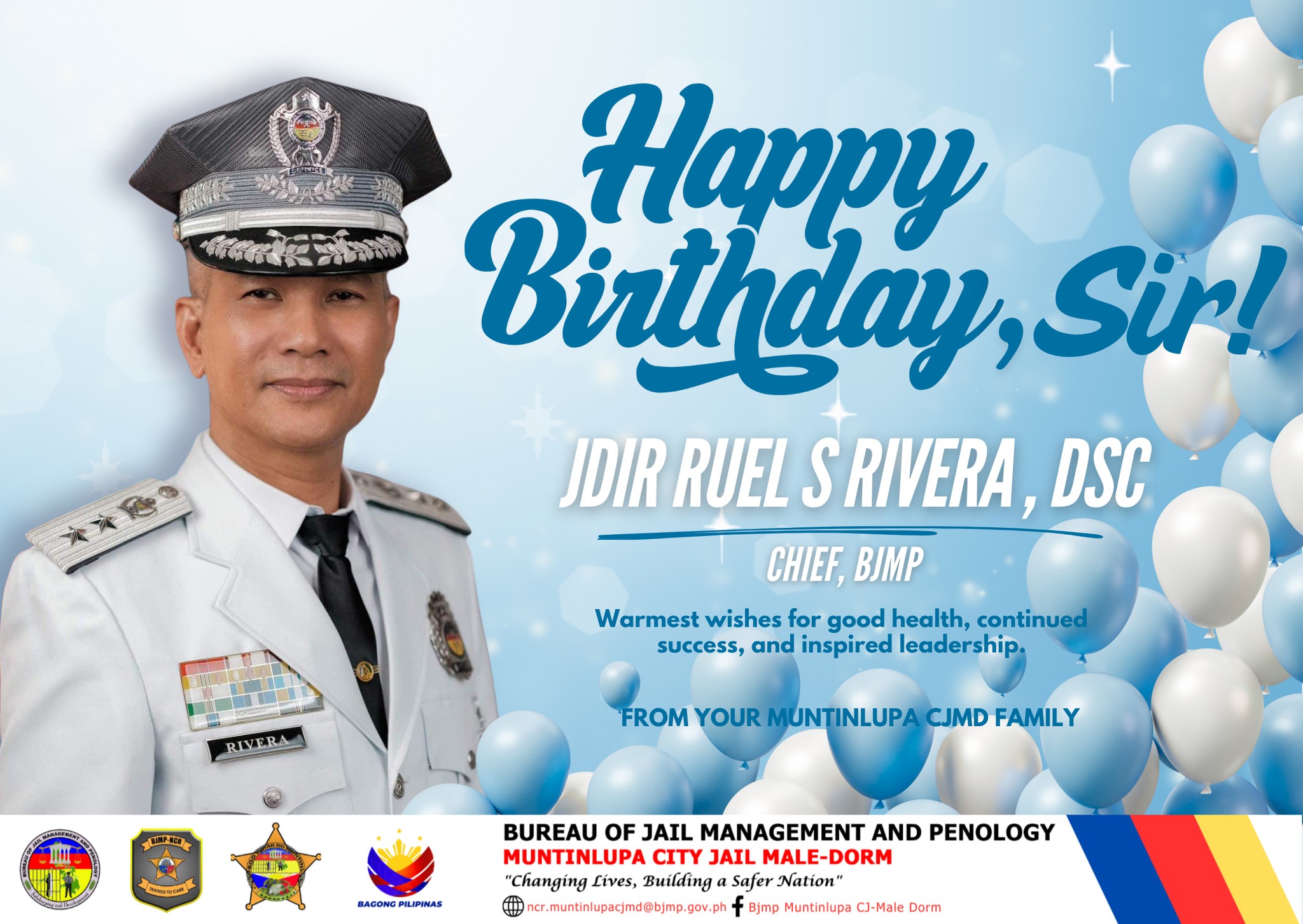 Bjmp - 𝐖𝐀𝐑𝐌𝐄𝐒𝐓 𝐁𝐈𝐑𝐓𝐇𝐃𝐀𝐘 𝐆𝐑𝐄𝐄𝐓𝐈𝐍𝐆𝐒 𝐓𝐎 𝐎𝐔𝐑 𝐂𝐇𝐈𝐄𝐅, 𝐁𝐉𝐌𝐏–𝐉𝐃𝐈𝐑. 𝐑𝐔𝐄𝐋 𝐒 ...