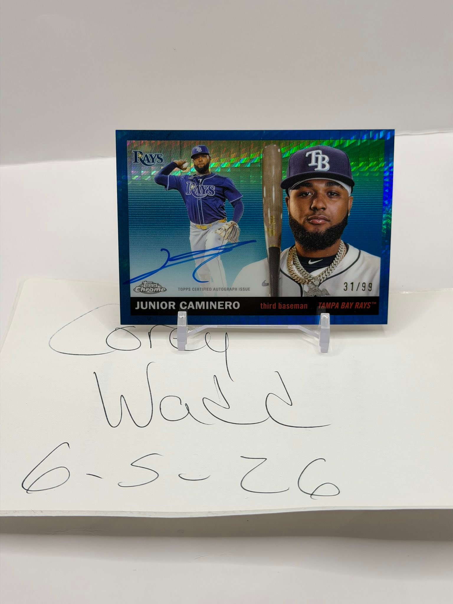 2025 Topps Platinum Junior Caminero blue auto for sale