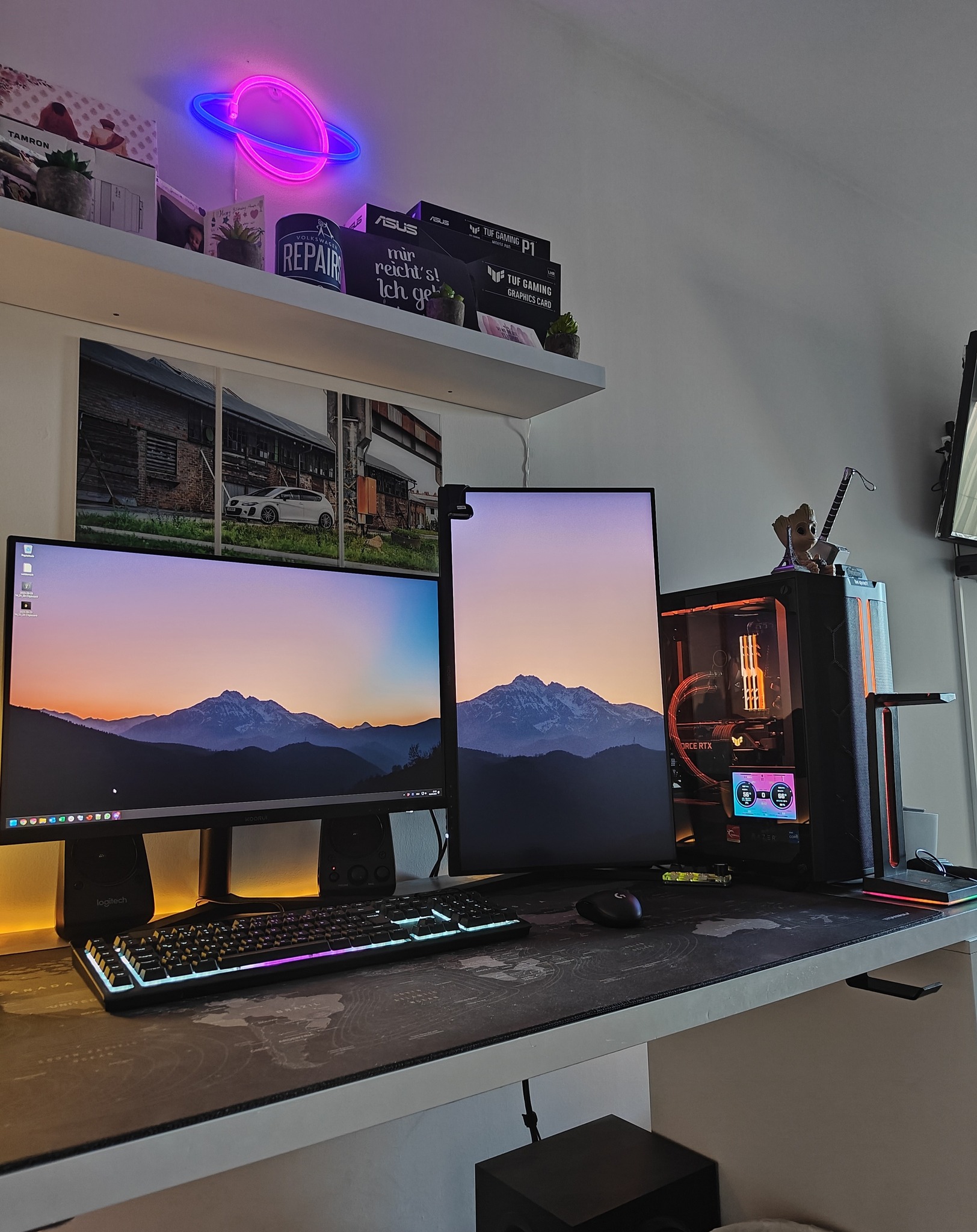 My gaming PC setup with i7-7700k and MSI 1660 Super