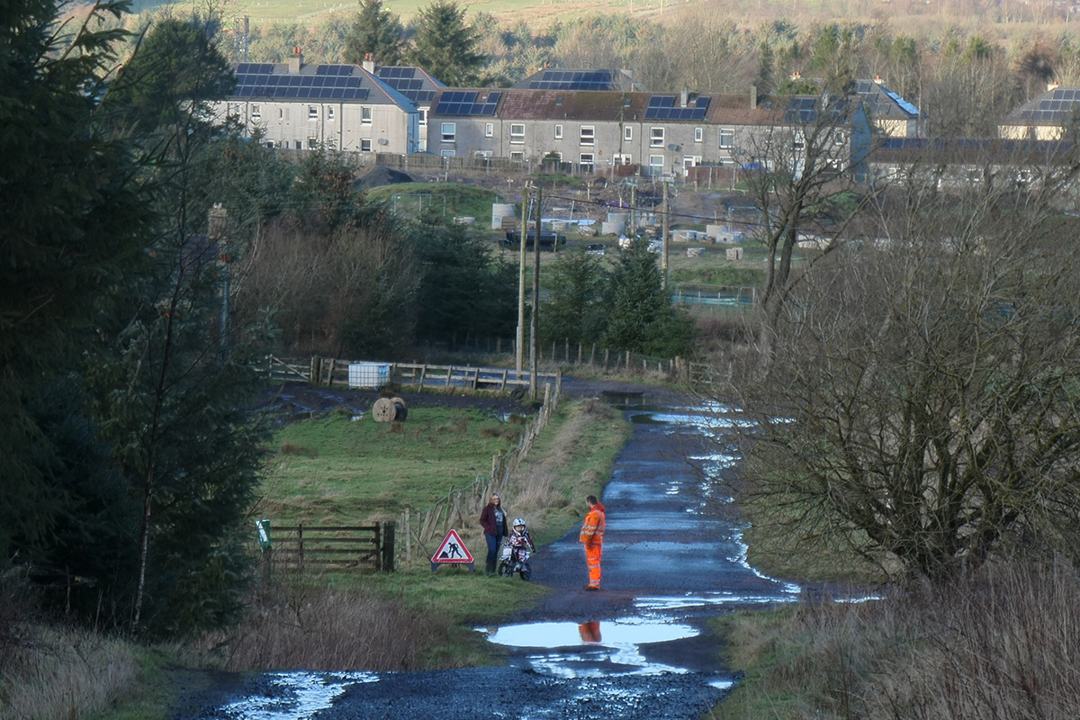 West - Motor cycle training close to the level crossing, with modern ...