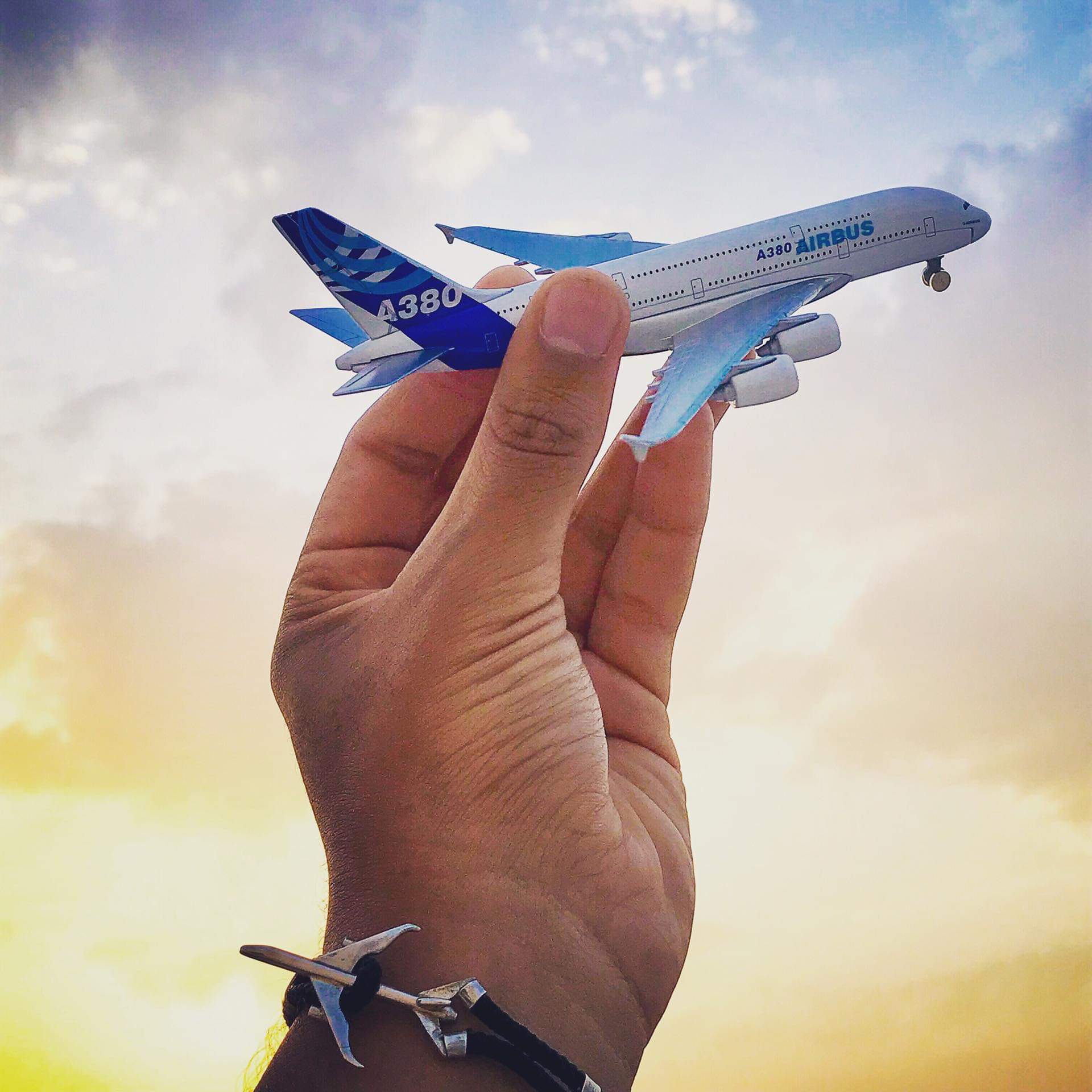 Modèle Avion A380 1/200 Diecast - Avion Miniature Pré-construit Avec Support