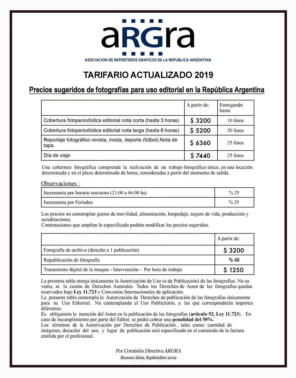 aRGra - TARIFARIO ARGRA ACTUALIZADO - SEPTIEMBRE 2019...
