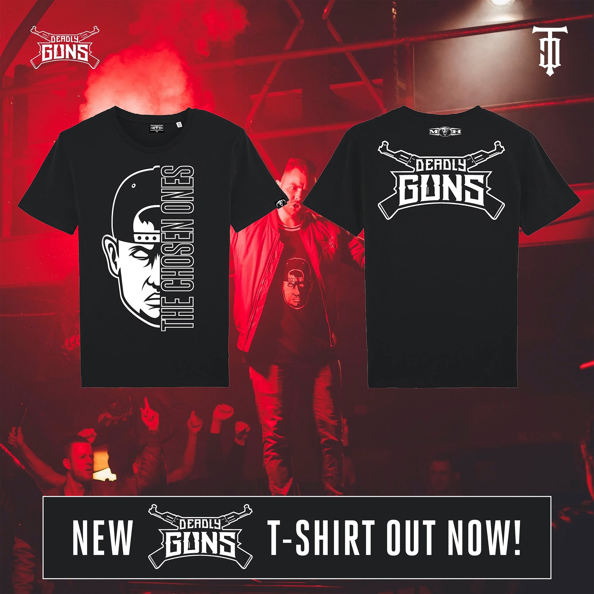 Deadly Guns half logo t-shirt now available