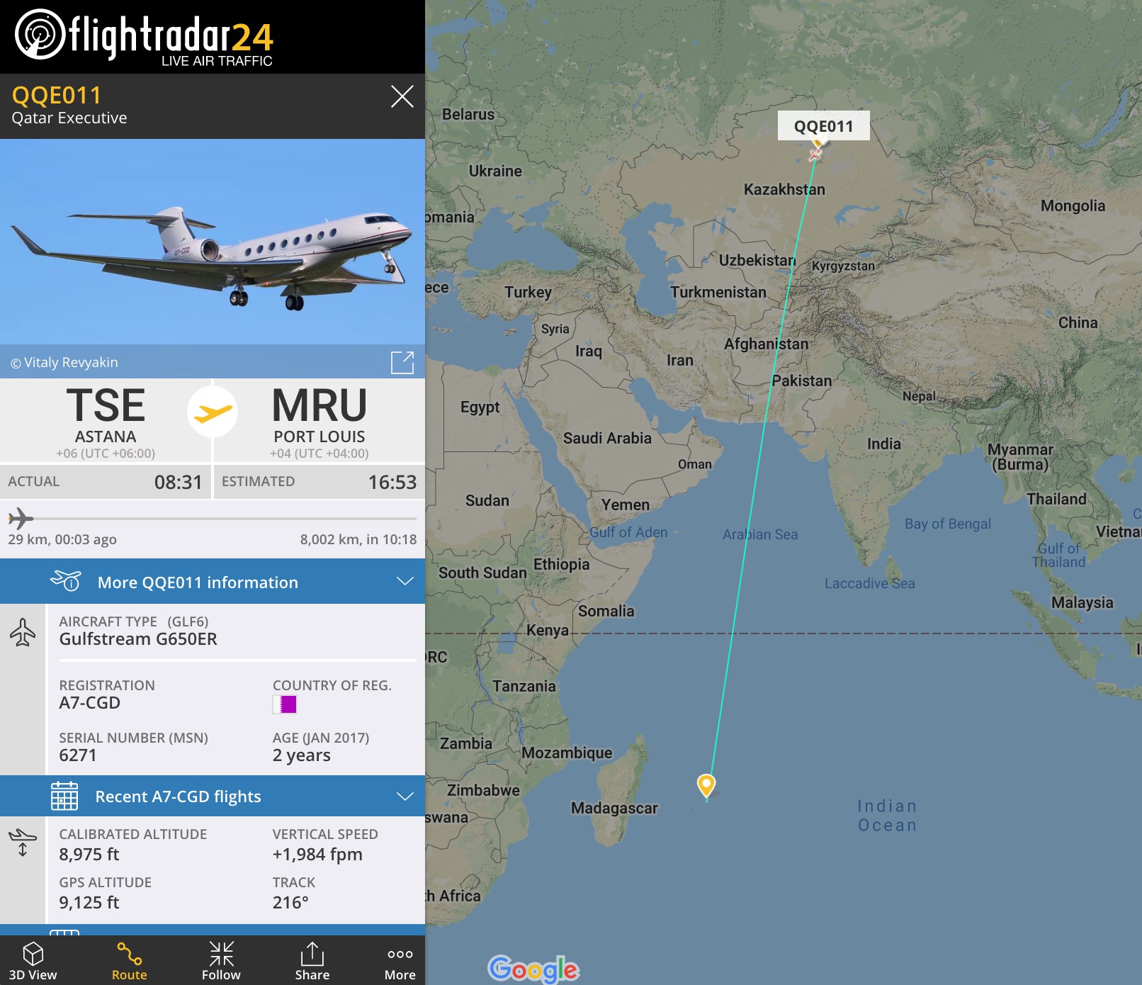 Flightradar24.com - After a 12 hr 16 min flight from Florida to ...
