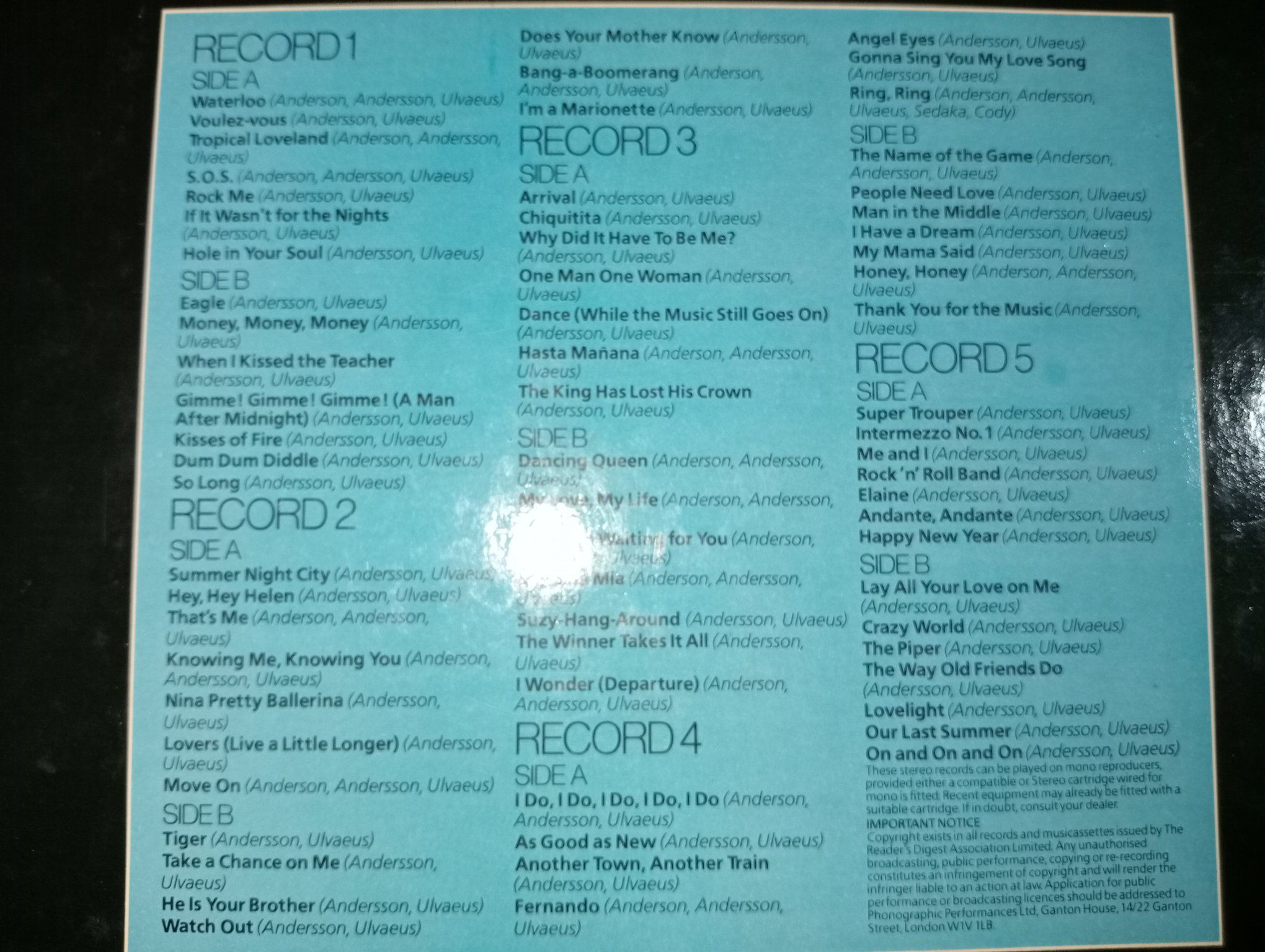 for sale: ABBA - the best of ABBA 5 x LP compilation boxset VG+
