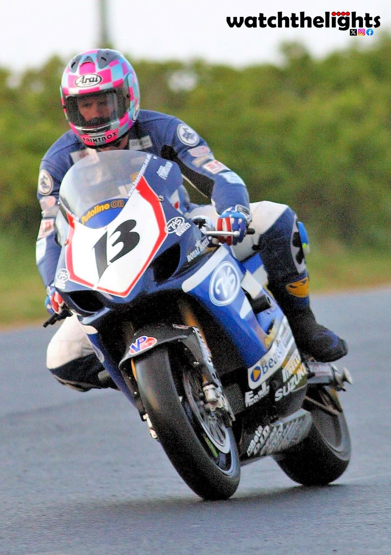 Adrian Archibald on his Suzuki Superbike at the 2003 NW200