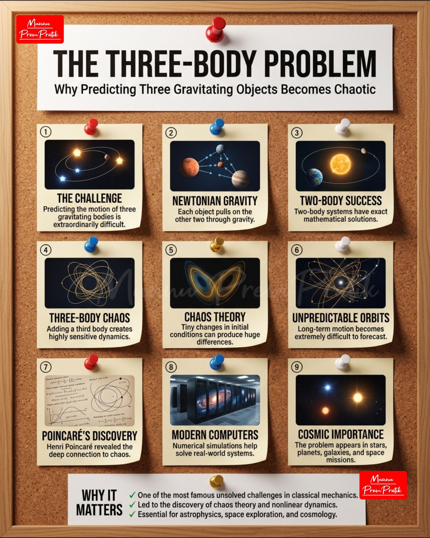 The three-body problem in physics and chaos theory