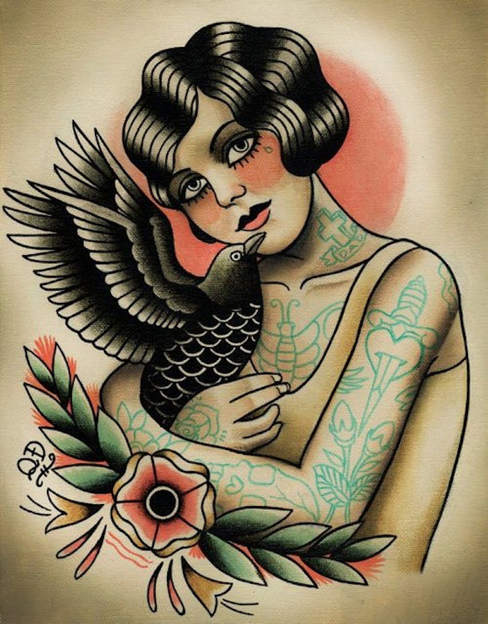 Illustrations by Tattoo artist Angelique Houtkamp, contemporary