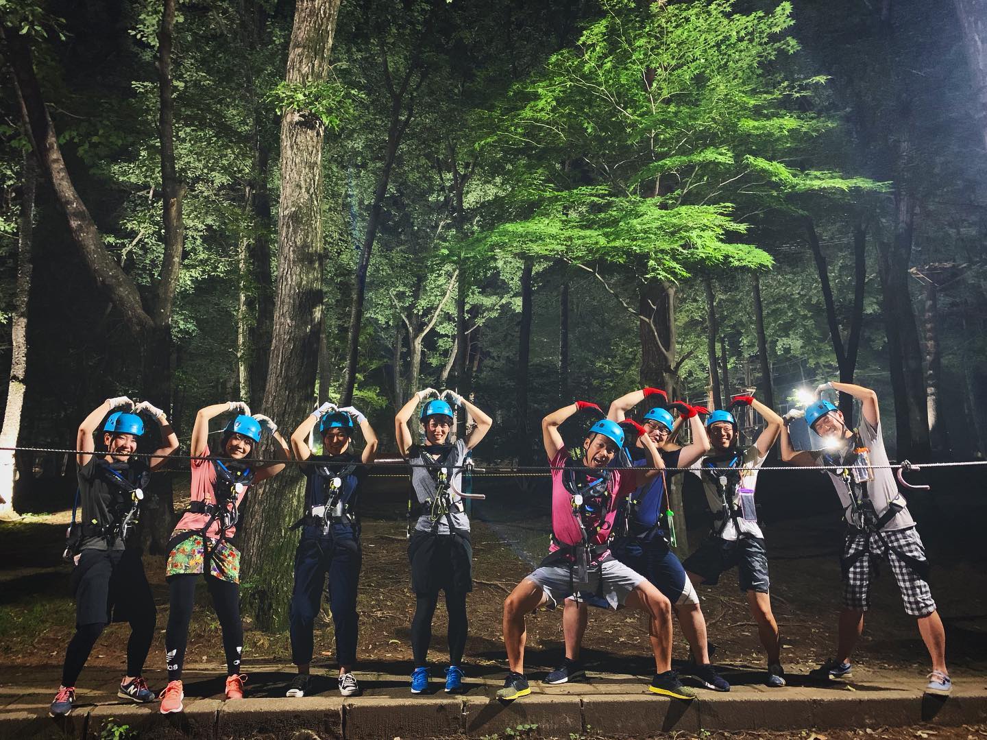 那須の森の空中アスレチック Nozaru 涼しい時間帯のyozaruはいかがですかぁ 昼間聞こえない虫の音も聞こえてくるよ Nozaru 那須ハイランドパーク 家族旅行 Towaピュアコテージ 夜 虫の音 夜間営業 夏休み Summer Night Athletics Activity Facebook