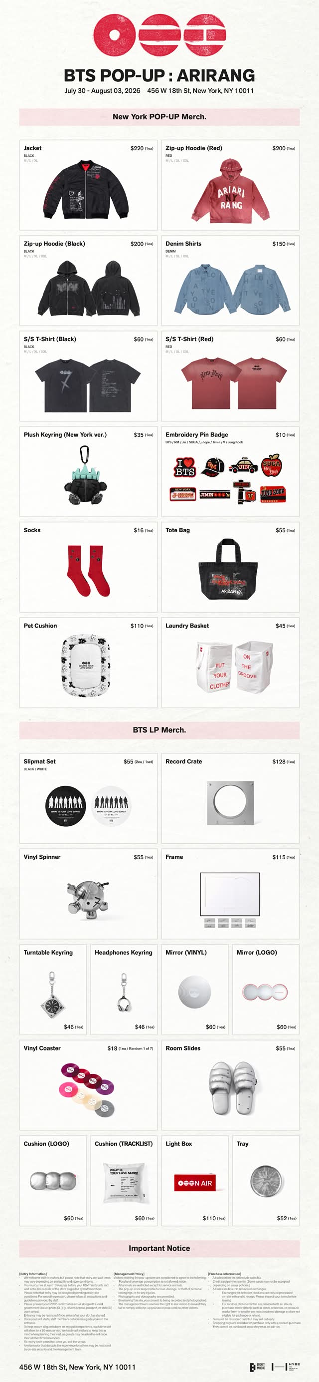 NYC pop up merch!